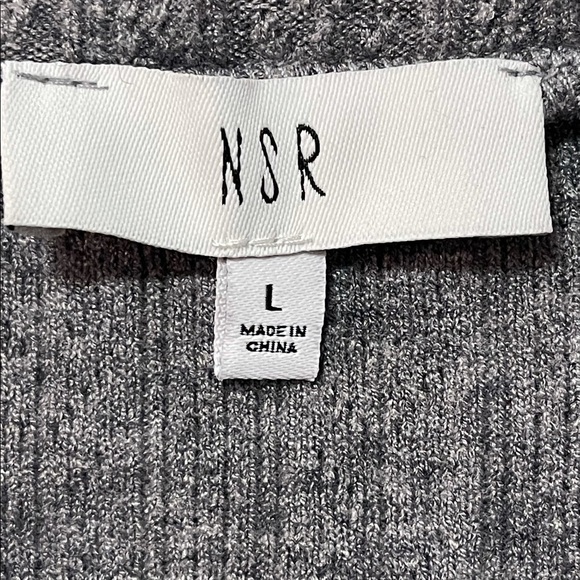 NSR Lucia Slit Ribbed Knit Dress  Size L - Picture 2 of 5